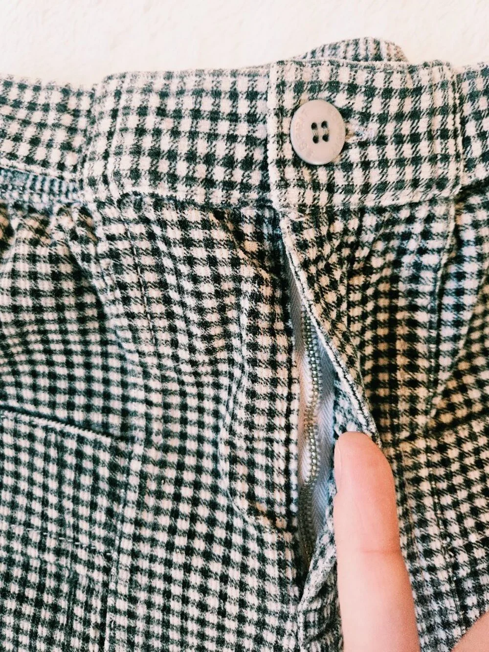 Esprit Kids Unisex VTG 80's 90's Plaid Gingham Pants Trousers Cotton Size 7